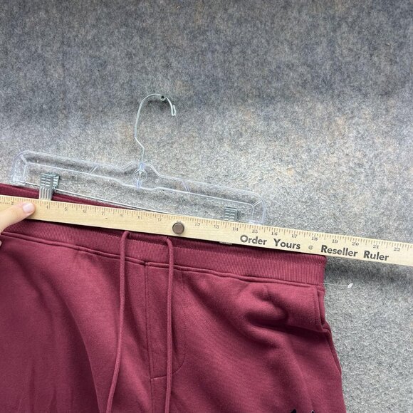 True Religion Jogger Pants Mens Large Red Zinfandel Flock CWP02 Logo Sweatpants - Picture 3 of 13